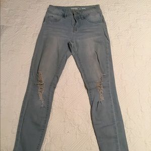 Want a better butt? YMI jeans lighter wash ripped